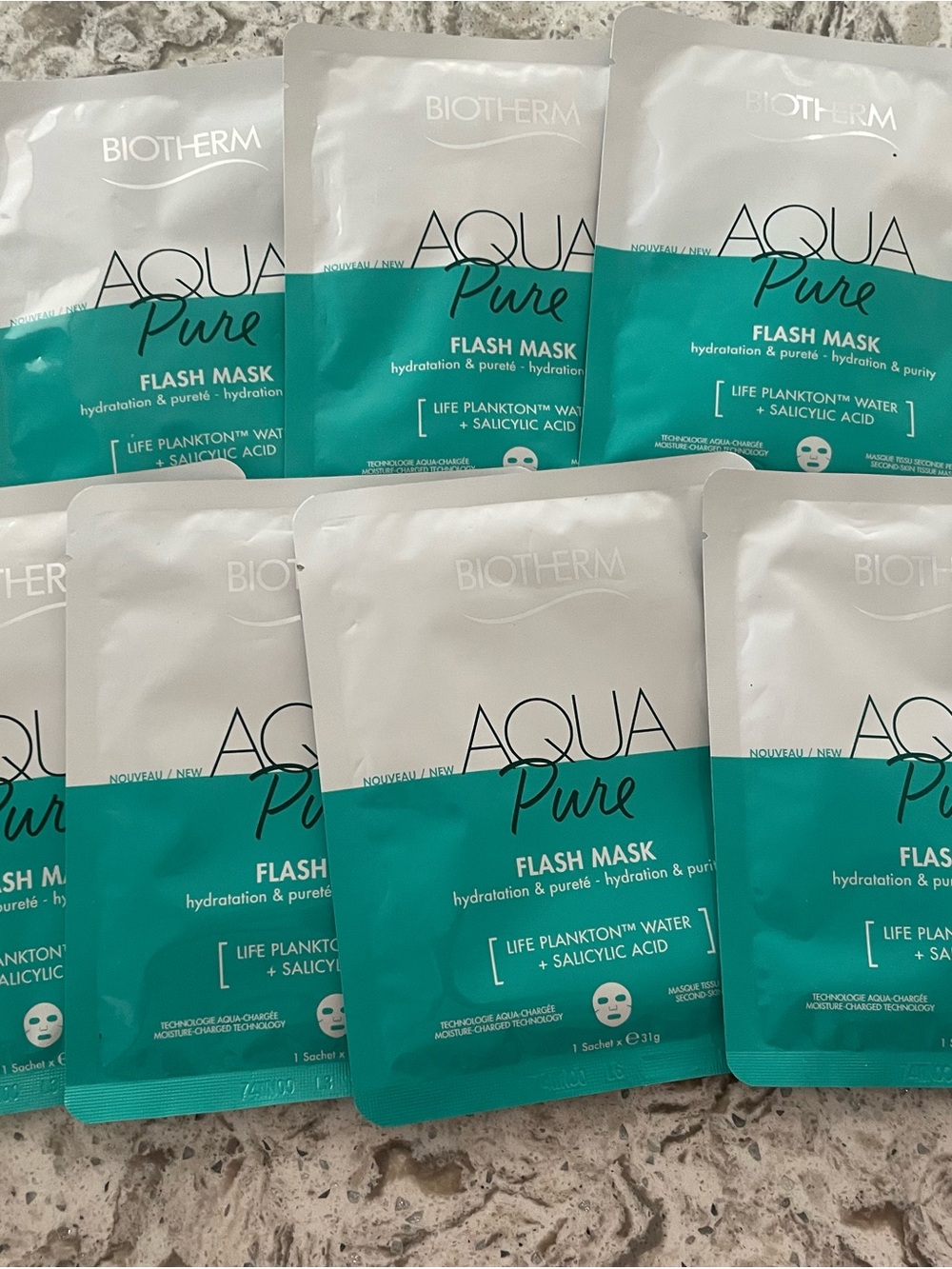 Biotherm Aqua Pure Flash Mask - Hydrating Face Sheet x 7